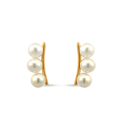 Ila Studs - Yellow Gold Over Sterling Silver with Pearl-Like Stones