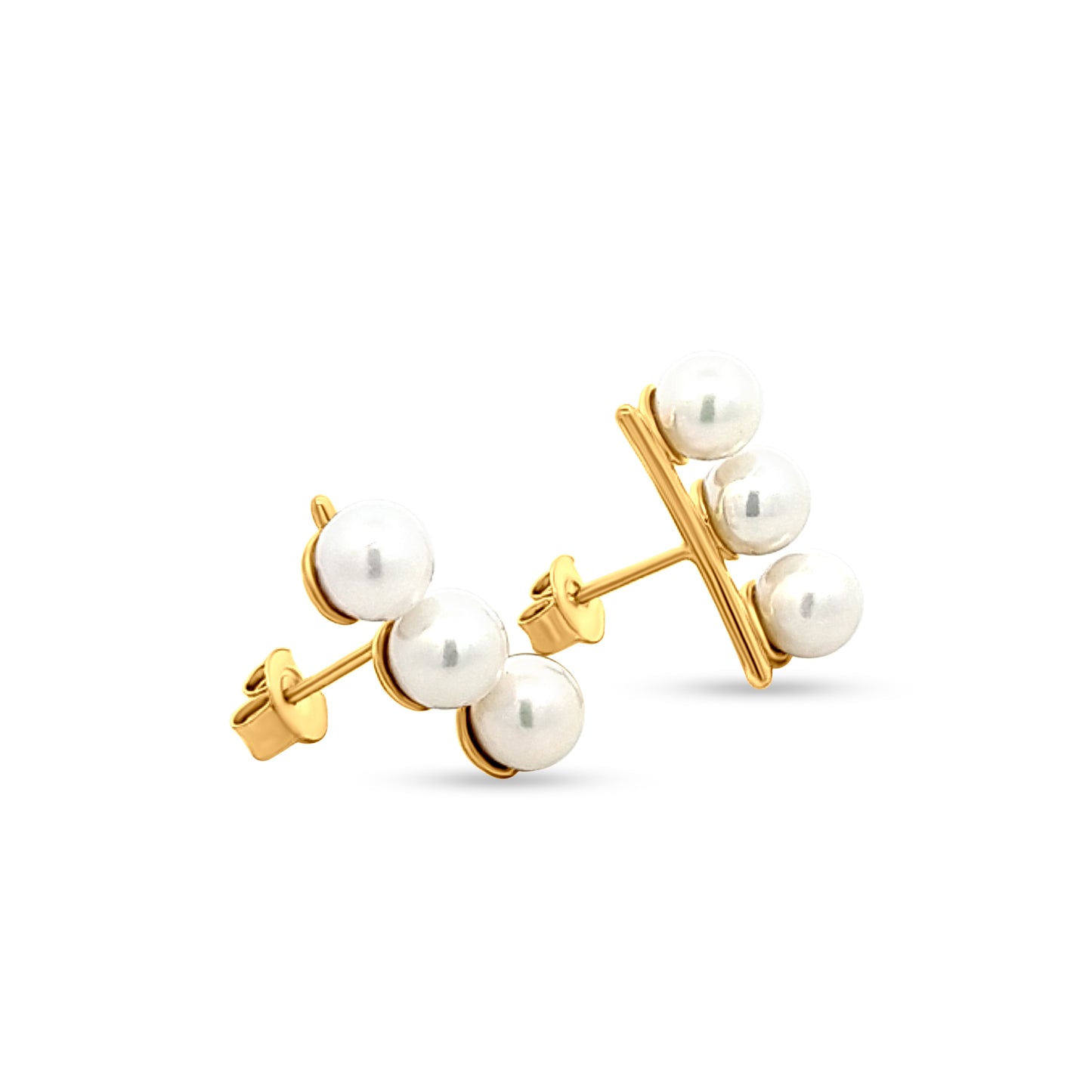 Ila Studs - Yellow Gold Over Sterling Silver with Pearl-Like Stones