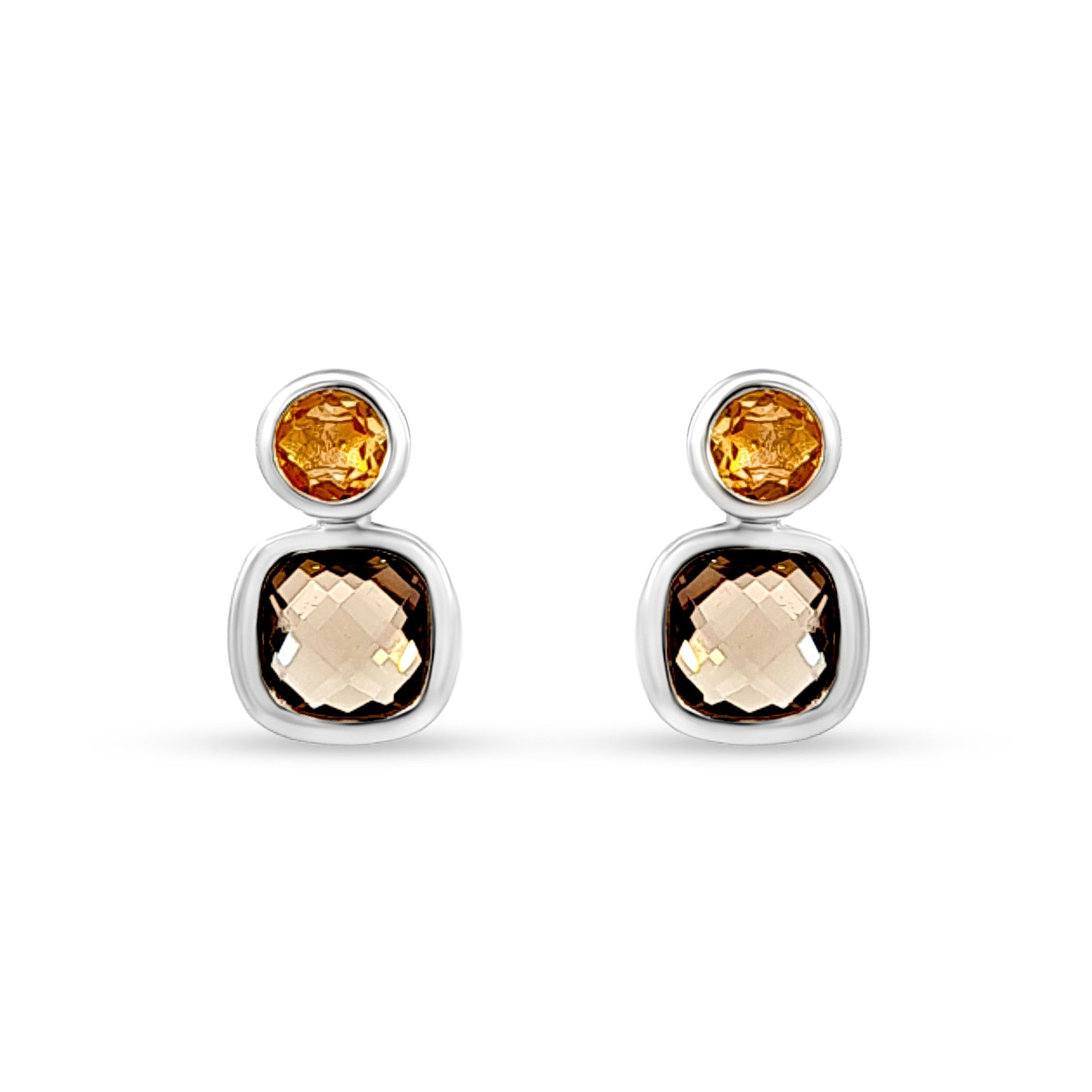Sterling Silver Stud Earrings with Mosaic Stone