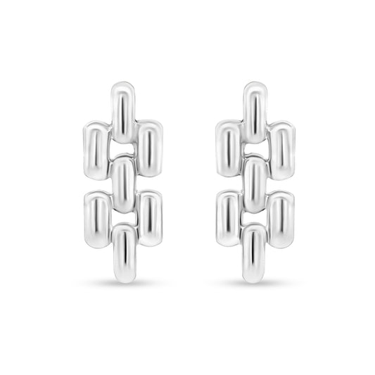 Vritti Drop Earrings - Sterling Silver Earring with Unique Pattern