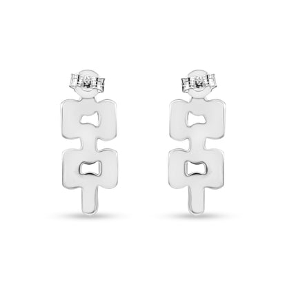 Vritti Drop Earrings - Sterling Silver Earring with Unique Pattern