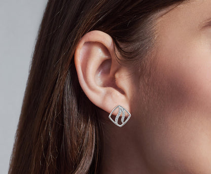 Kiara's Intricate Mini Silver Earrings