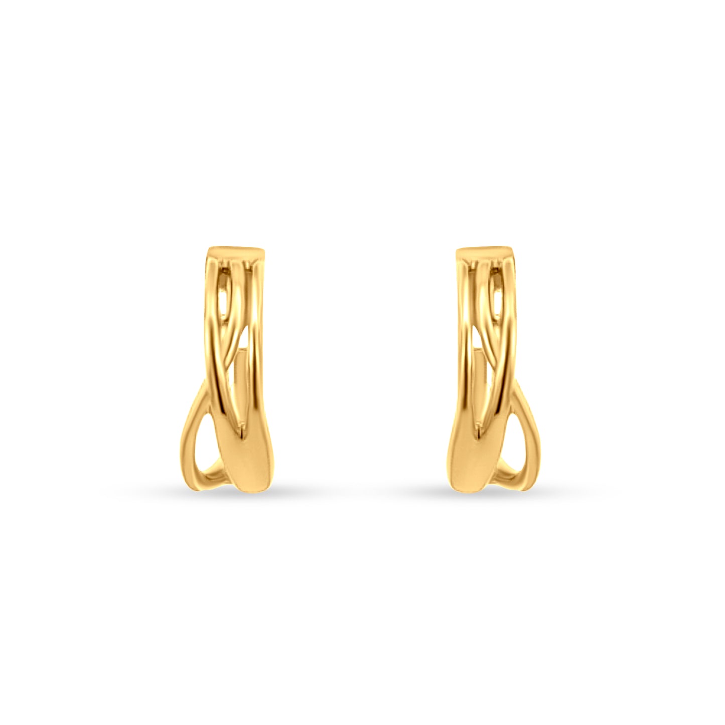 Stylish Gold 925 Silver J Hoop Earrings