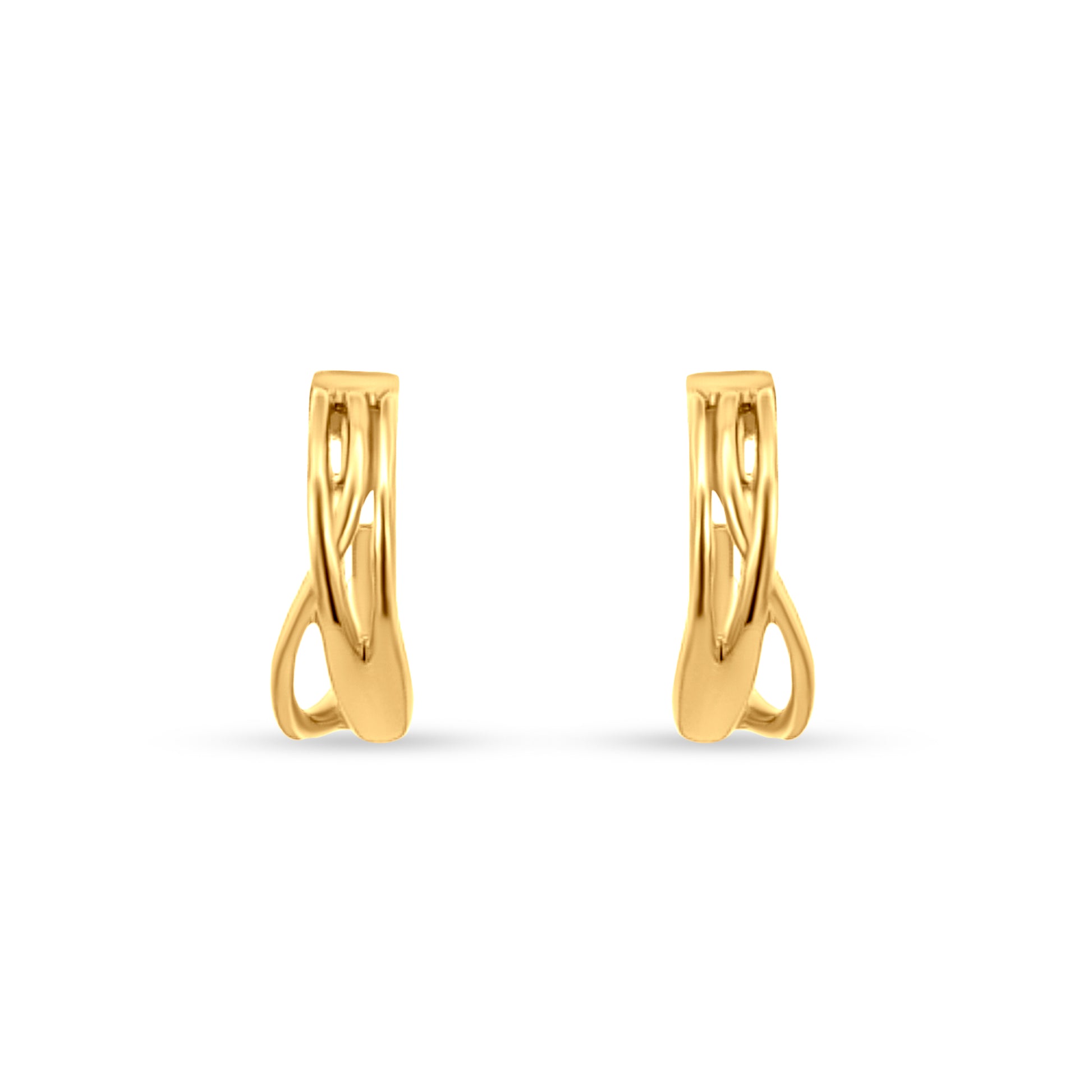 Stylish Gold 925 Silver J Hoop Earrings
