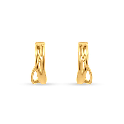 Stylish Gold 925 Silver J Hoop Earrings