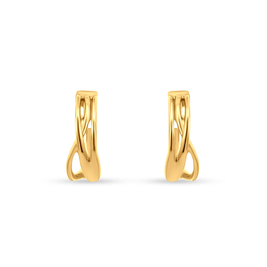 Stylish Gold 925 Silver J Hoop Earrings
