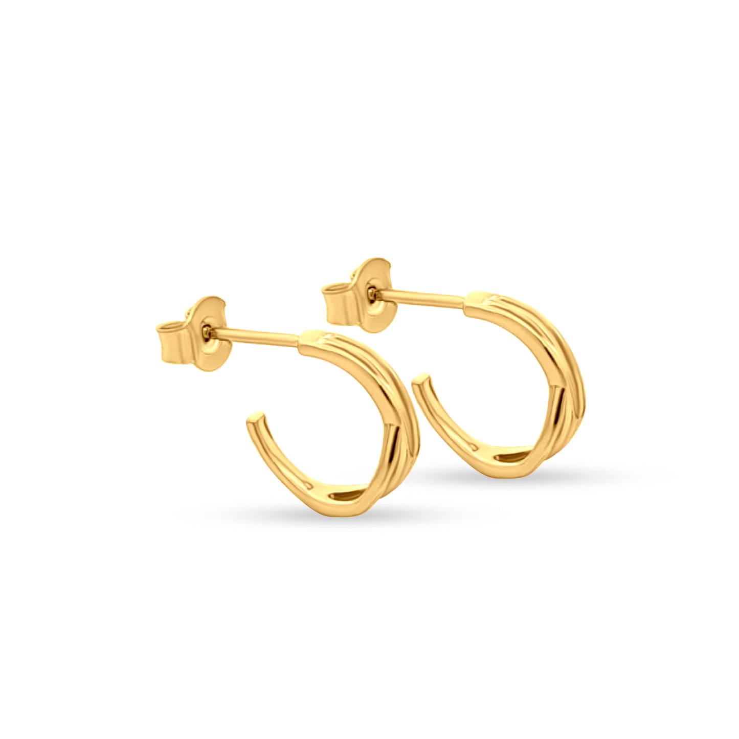 Stylish Gold 925 Silver J Hoop Earrings