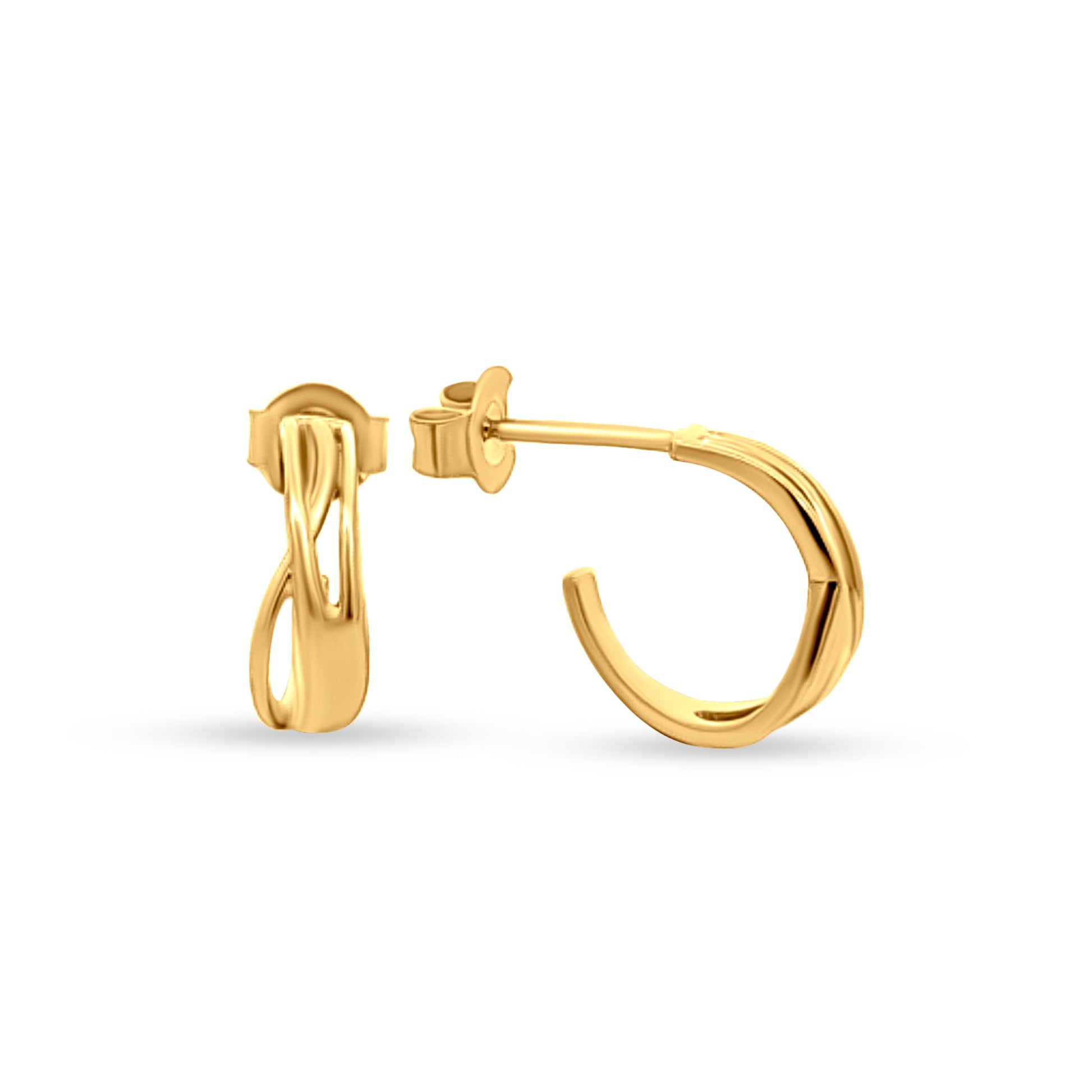 Stylish Gold 925 Silver J Hoop Earrings