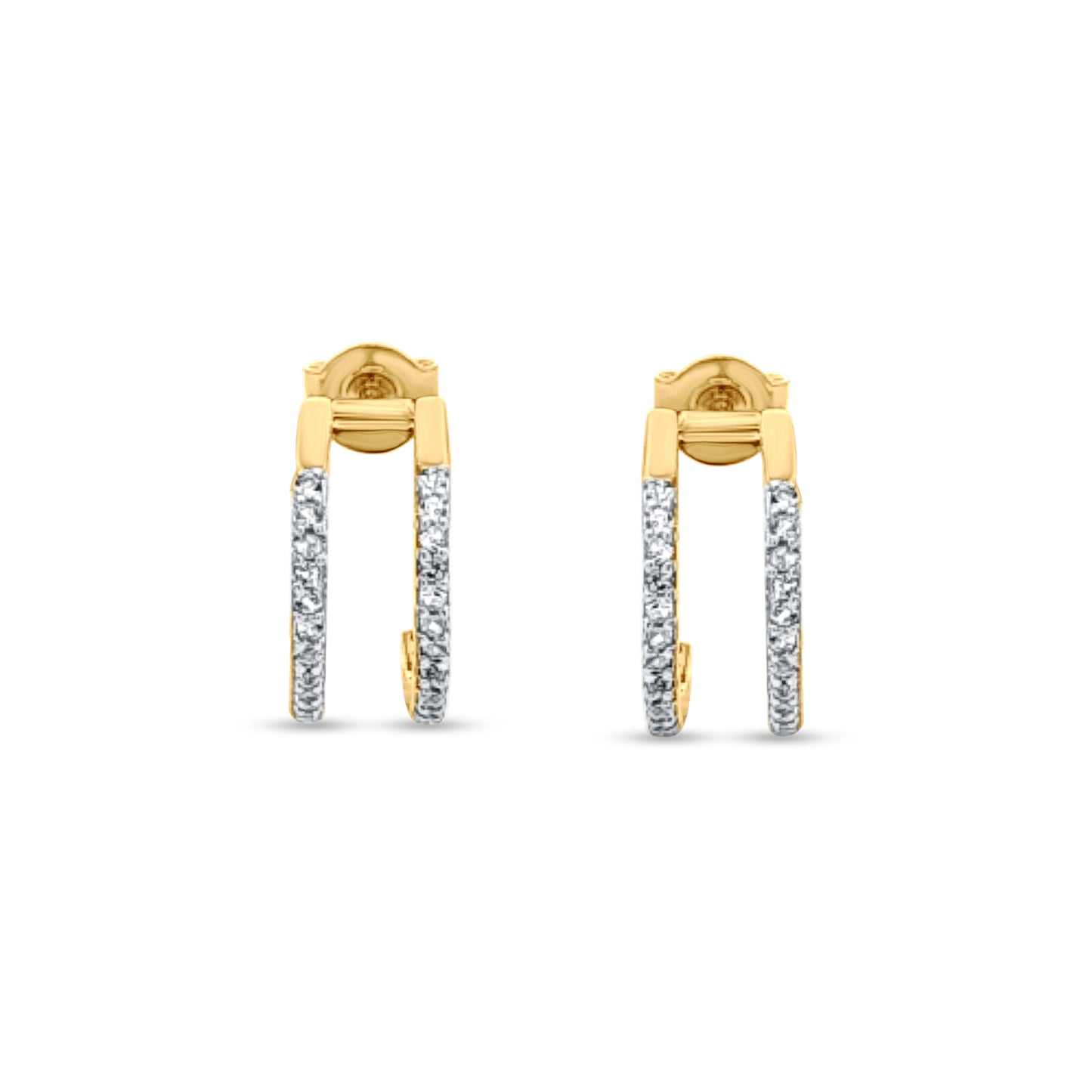 Rhea's Yellow Half Hoop Zircon Studs