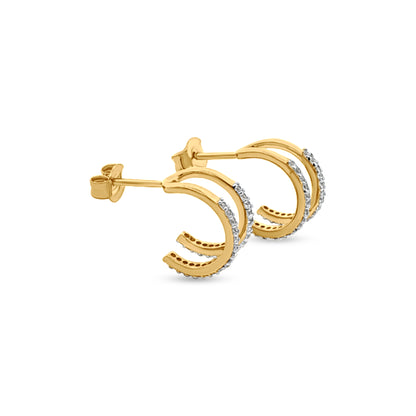 Rhea's Yellow Half Hoop Zircon Studs