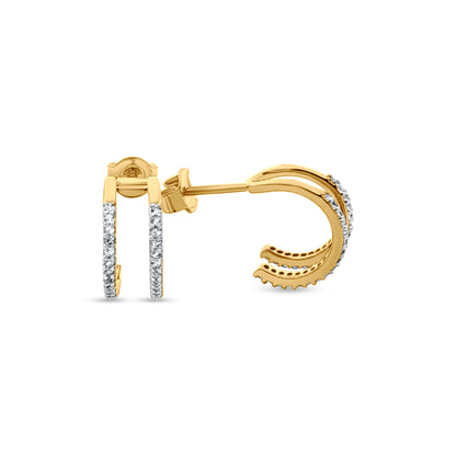 Rhea's Yellow Half Hoop Zircon Studs
