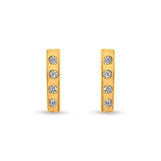 Minimalist Gold Line Stud Earrings in Sterling Silver