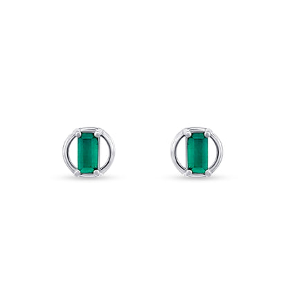 Sanya's Green Stone Sterling Silver Stud
