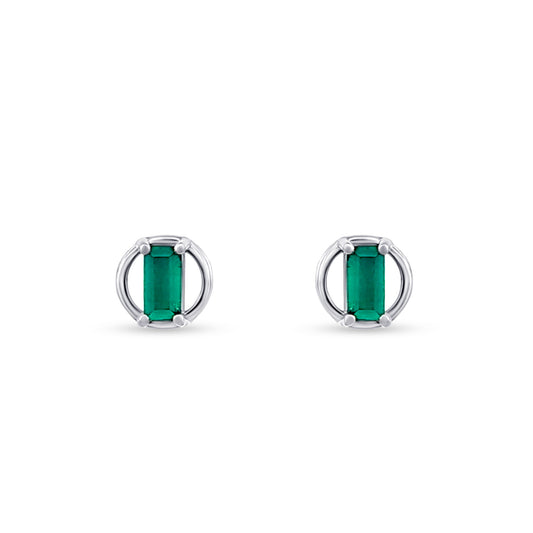 Sanya's Green Stone Sterling Silver Stud