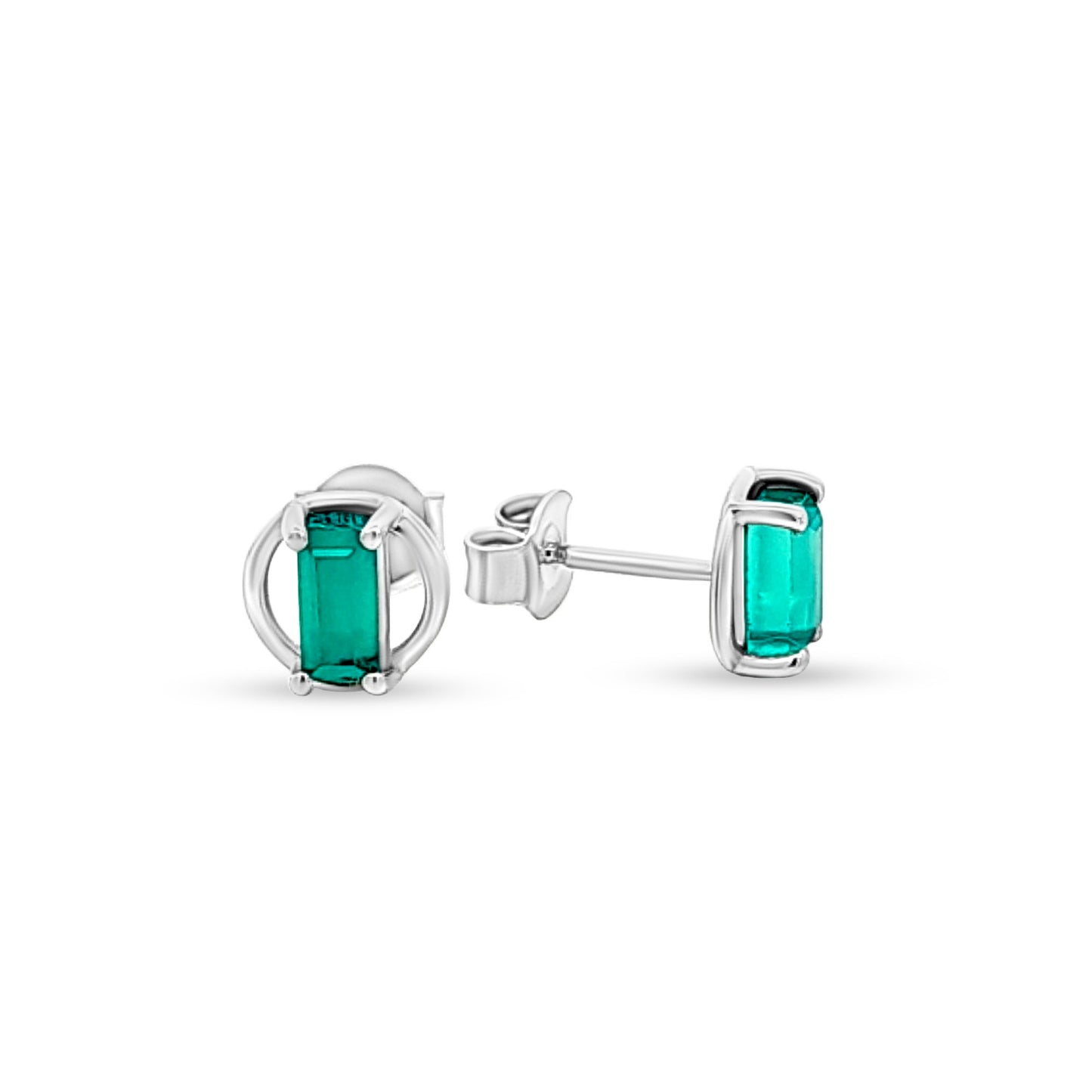 Sanya's Green Stone Sterling Silver Stud
