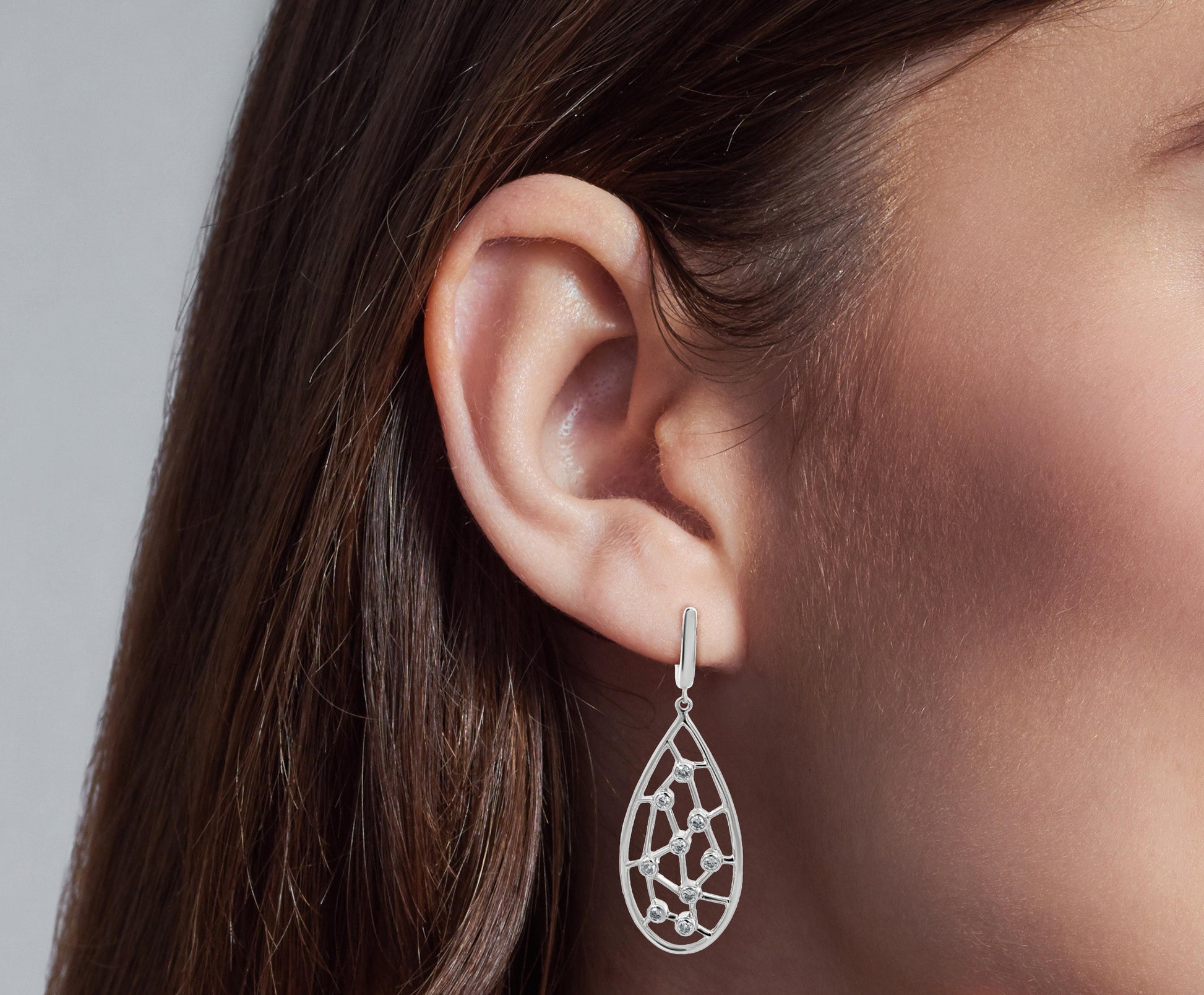 Sterling Silver Tear Drop Dangle Earrings