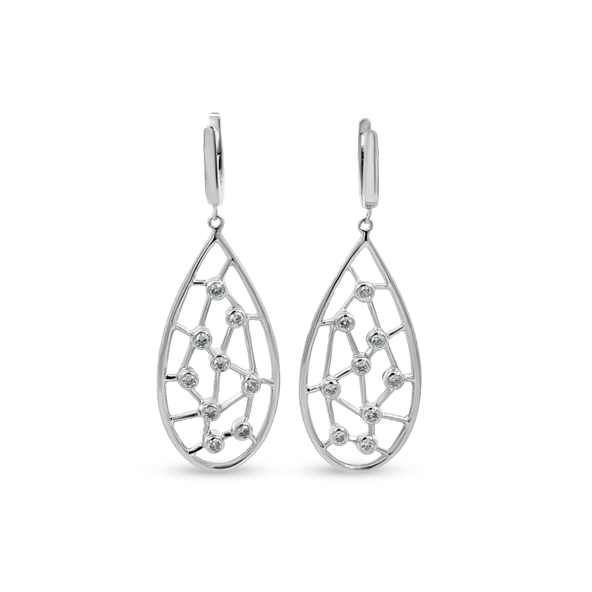Sterling Silver Tear Drop Dangle Earrings