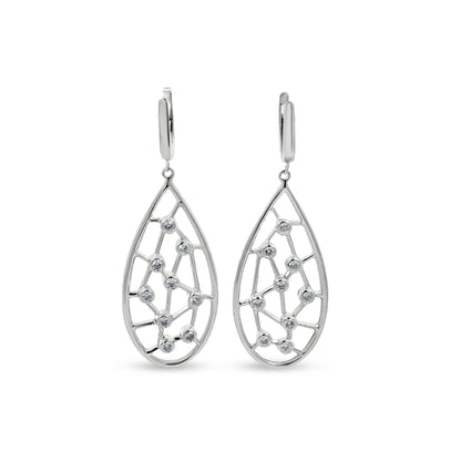 Sterling Silver Tear Drop Dangle Earrings