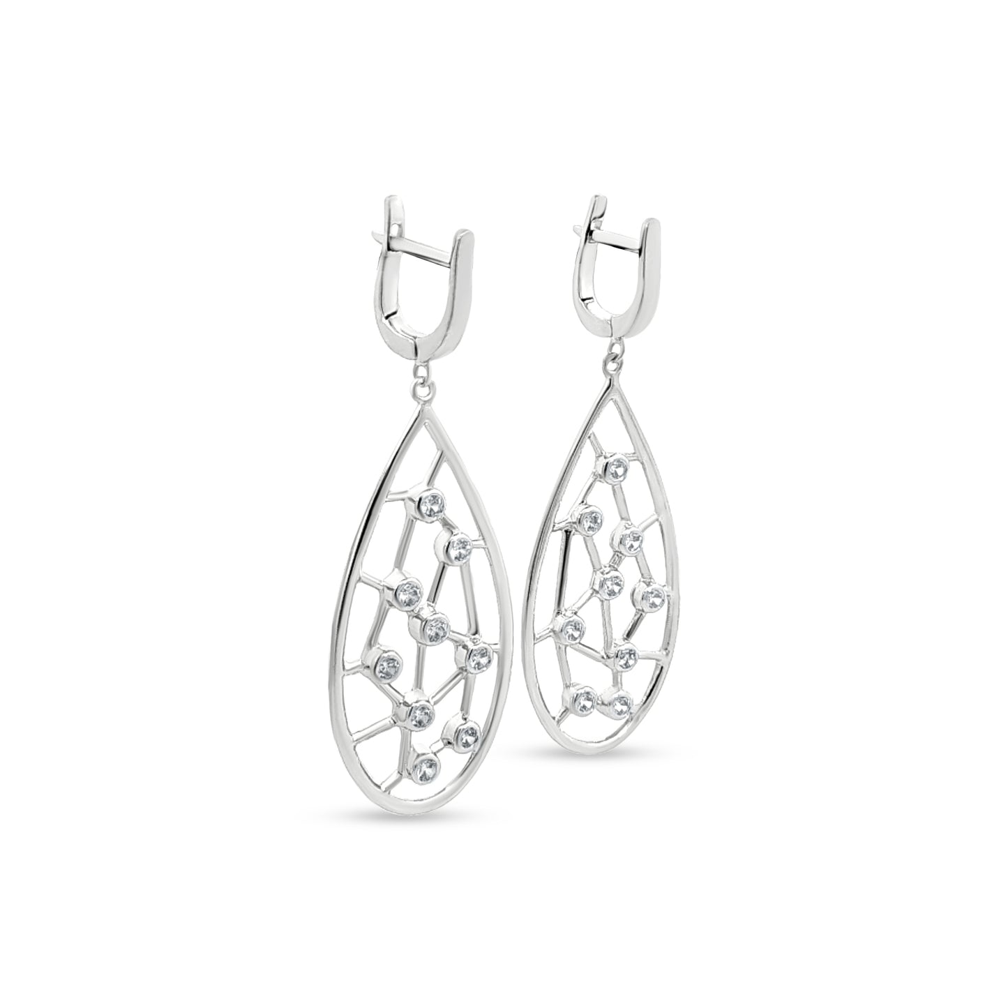 Sterling Silver Tear Drop Dangle Earrings