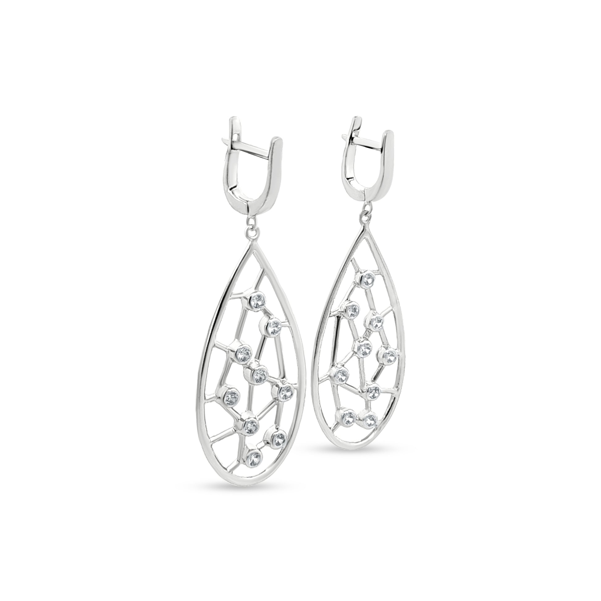 Sterling Silver Tear Drop Dangle Earrings