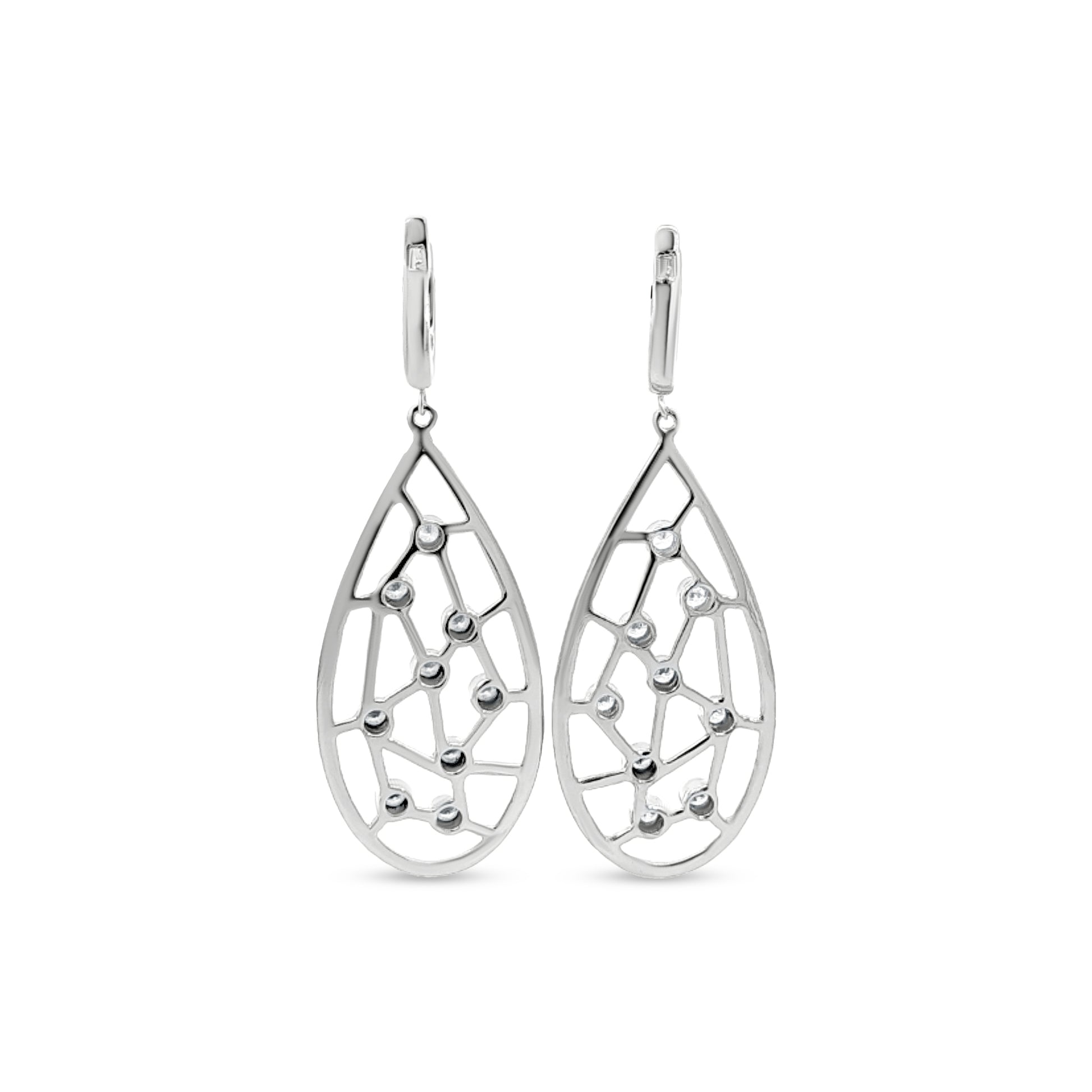 Sterling Silver Tear Drop Dangle Earrings