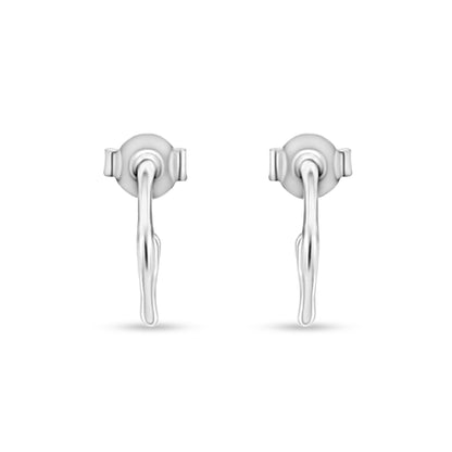 Mini Funky Chunky 925 Silver Half Hoop Earrings