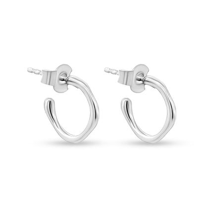 Mini Funky Chunky 925 Silver Half Hoop Earrings