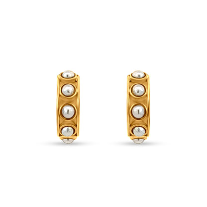 Diya's Pearl Glow Mini Silver Earrings