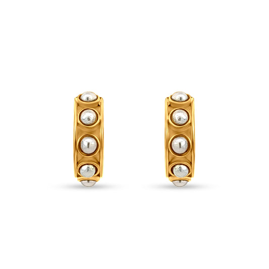Diya's Pearl Glow Mini Silver Earrings