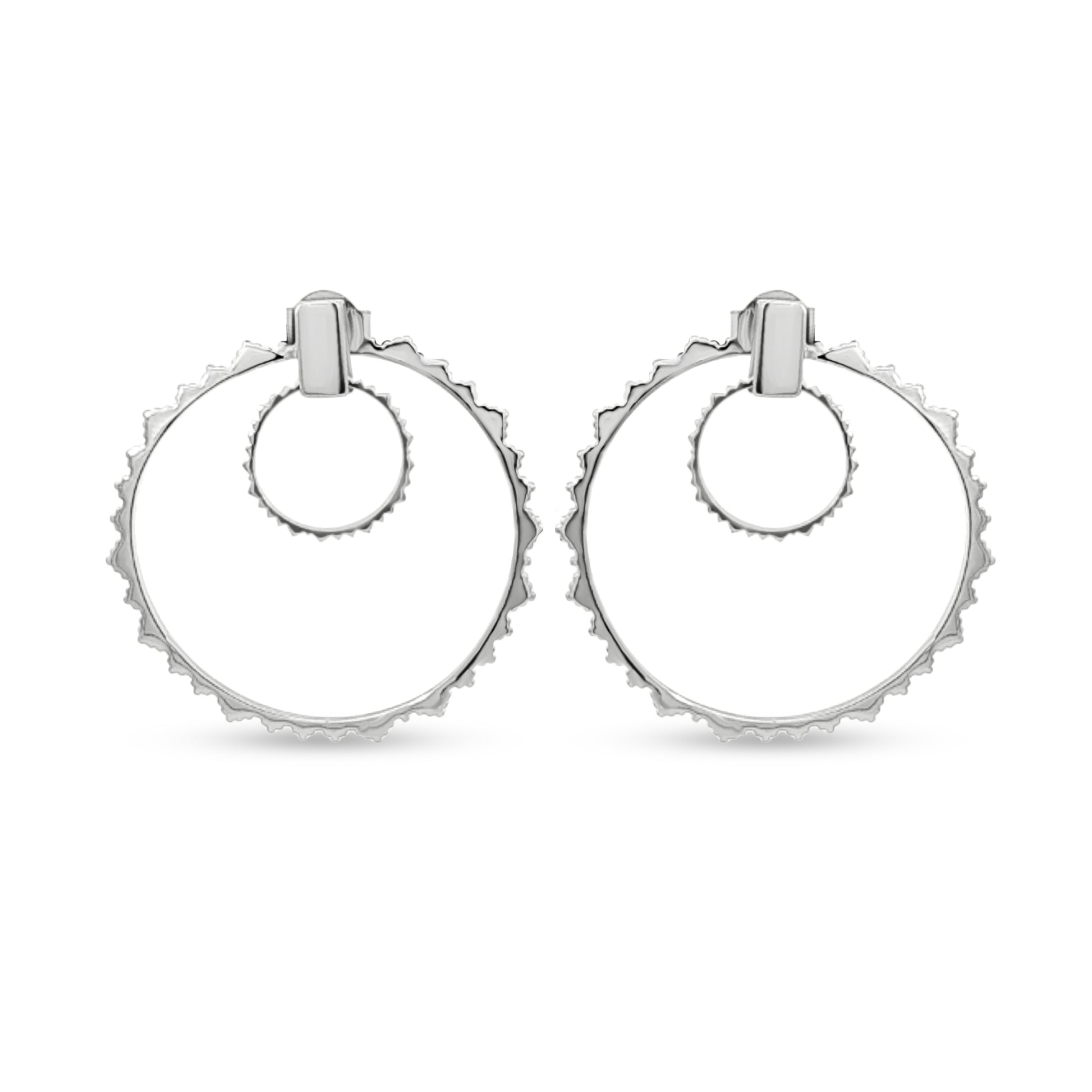 Sterling Silver Inside-Out Big Stud Earrings