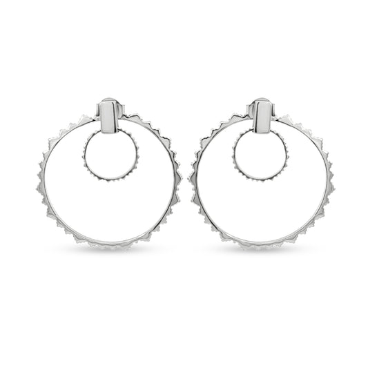 Sterling Silver Inside-Out Big Stud Earrings