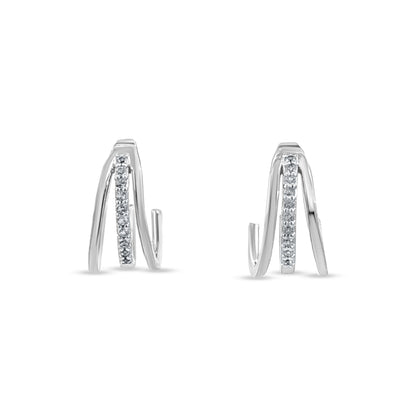 Unique Intricate Sterling Silver J Hoop Earrings