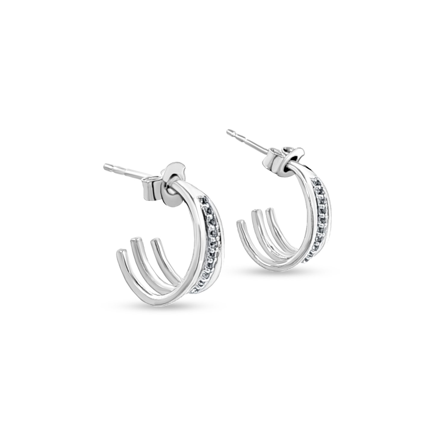 Unique Intricate Sterling Silver J Hoop Earrings