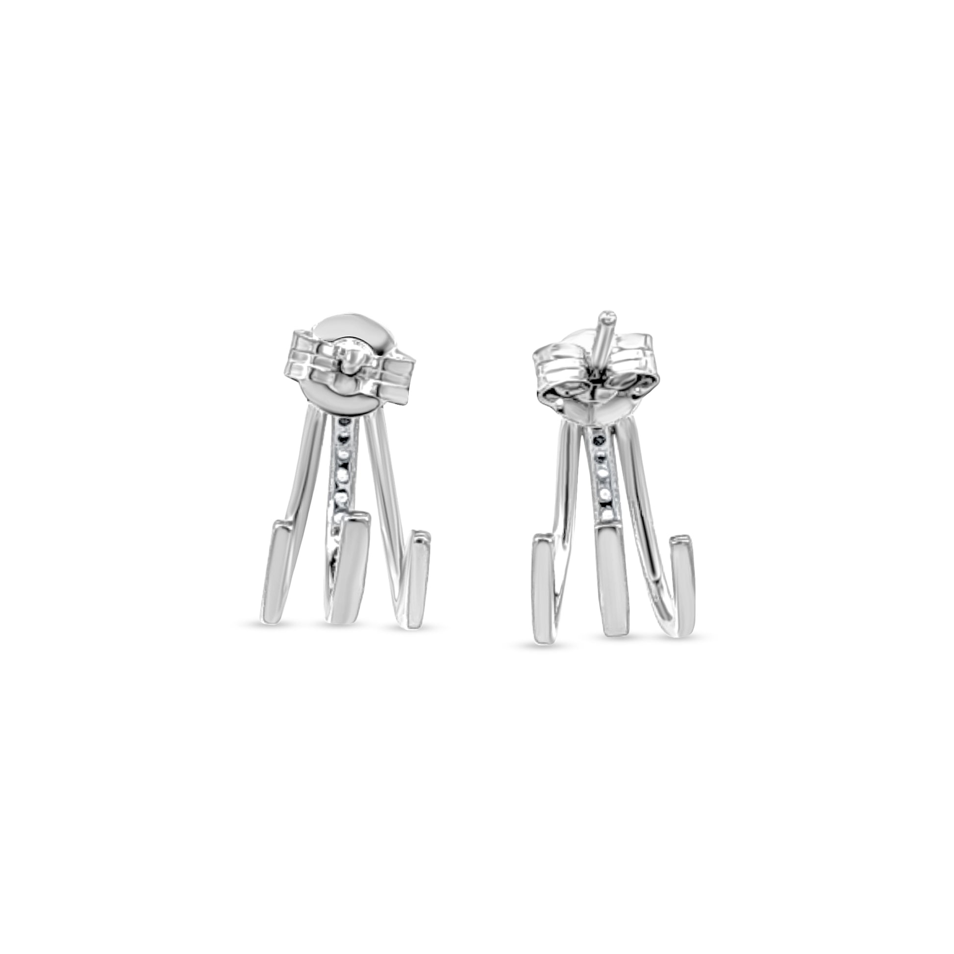 Unique Intricate Sterling Silver J Hoop Earrings