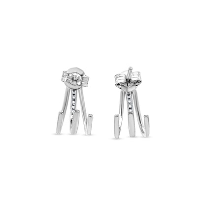 Unique Intricate Sterling Silver J Hoop Earrings