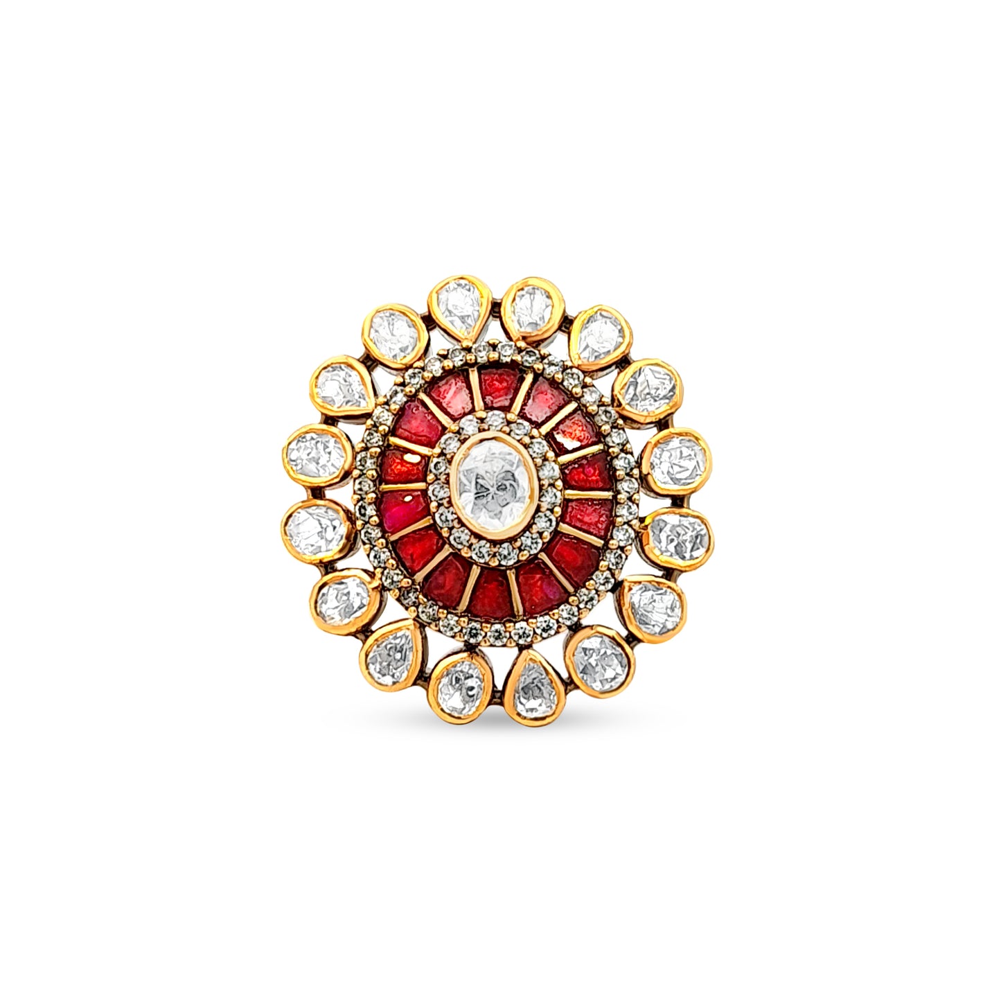 Ashitas's Enchanting 925 Silver Kundan Cocktail Ring