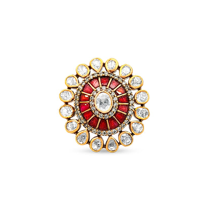Ashitas's Enchanting 925 Silver Kundan Cocktail Ring