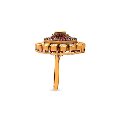 Ashitas's Enchanting 925 Silver Kundan Cocktail Ring