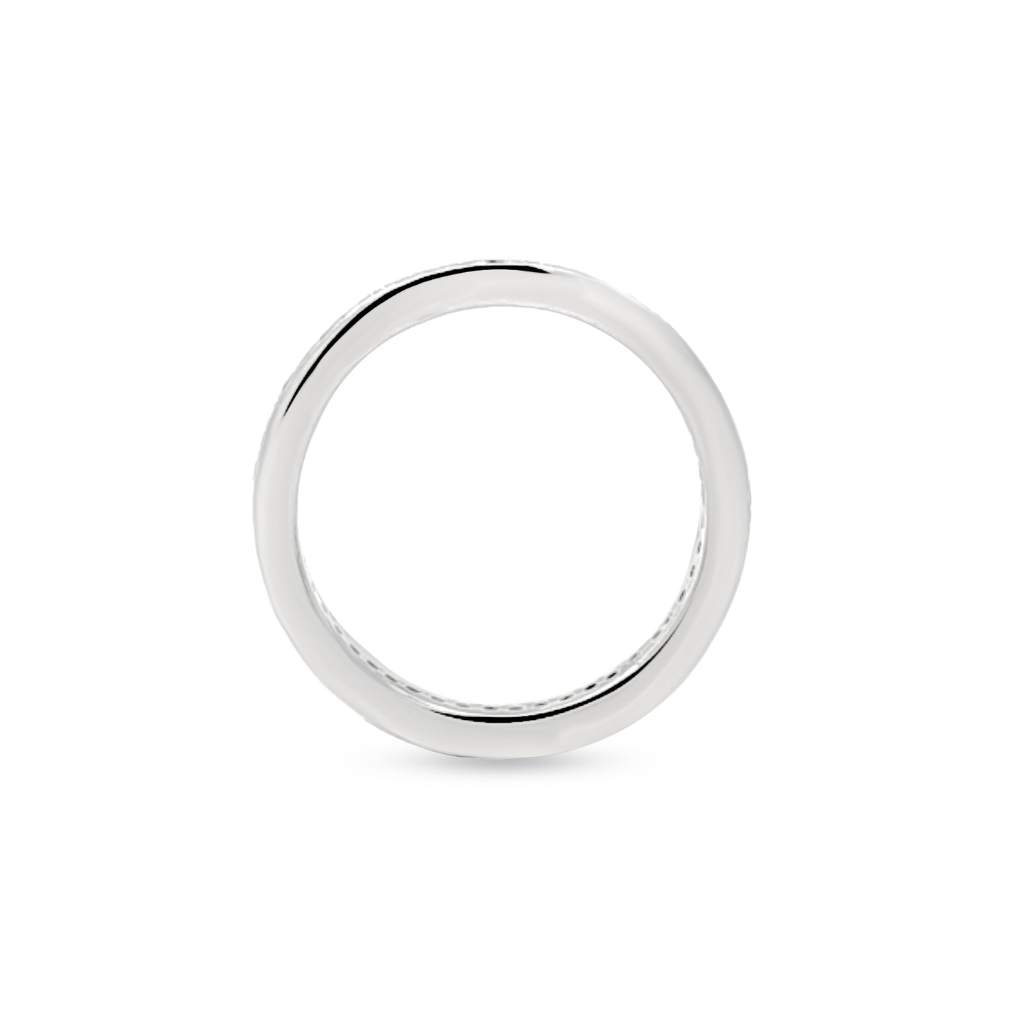 Riddhi: Sterling Silver Sleek Band with Black Stones