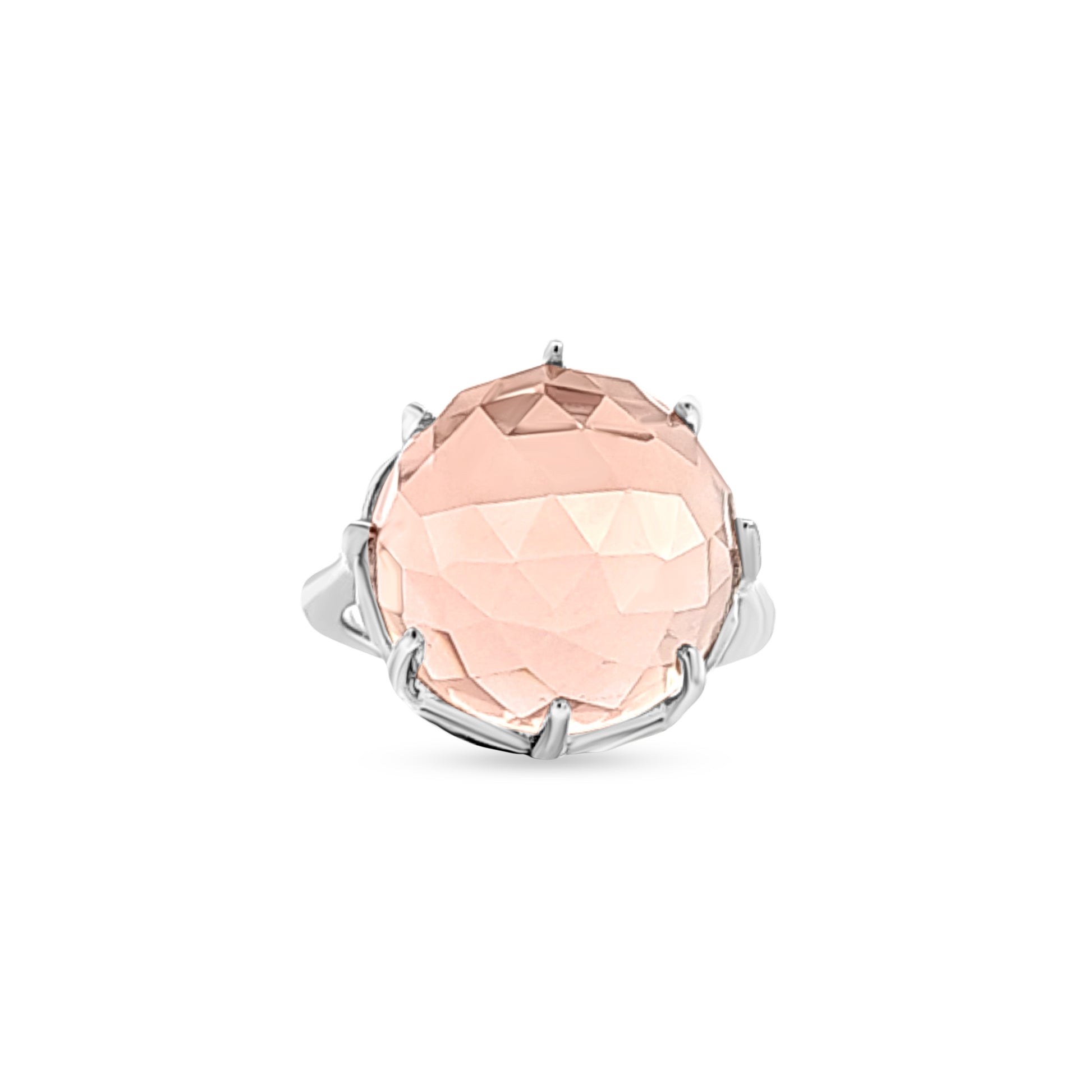 Sterling Silver Crown Ring with Beautiful Stone