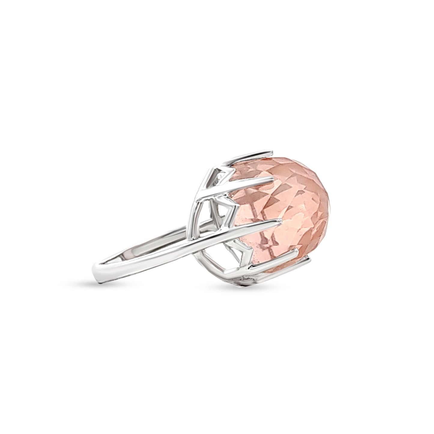 Sterling Silver Crown Ring with Beautiful Stone
