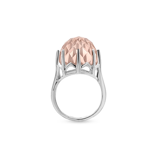 Sterling Silver Crown Ring with Beautiful Stone