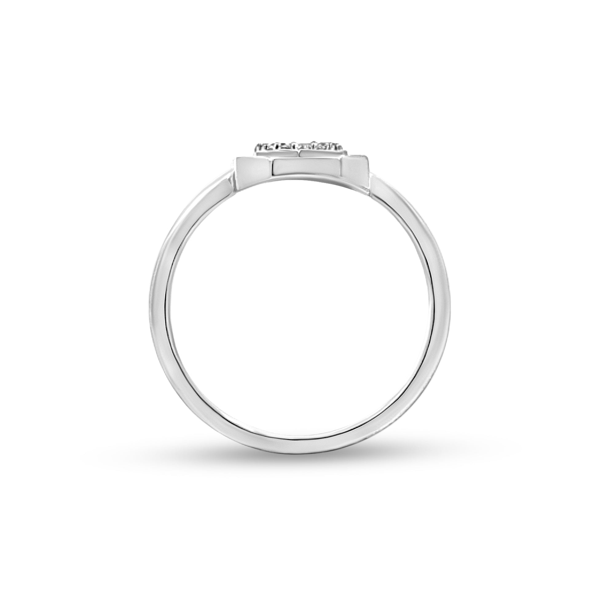 Sterling Silver Cluster Ring with Zircon Stones