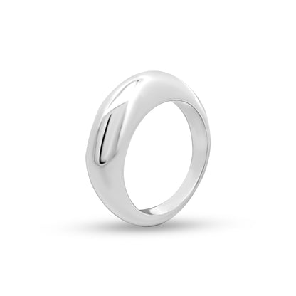 Aarya Shine: Sterling Silver Dome Plain Band Ring