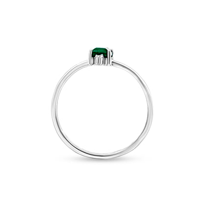 Rhea Green: Sleek Green Gemstone Sterling Silver Ring