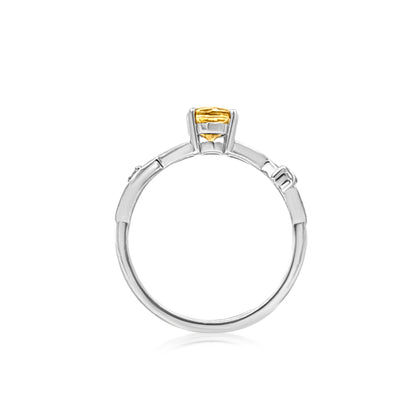 Neha Infinity: Infinity Ring with Orange Round Cut Stone