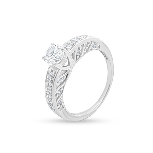 Beautiful Sterling Silver Wedding & Engagement Ring