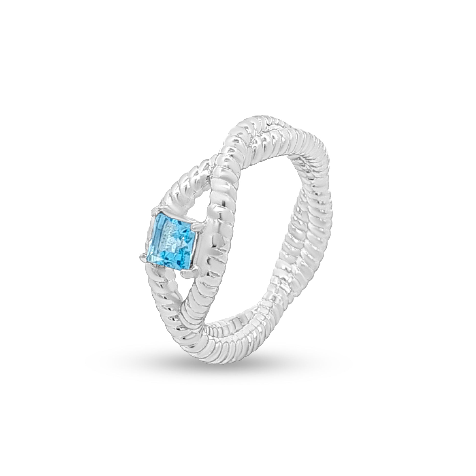 925 Silver Twisted Split Shank Ring