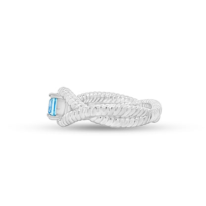 925 Silver Twisted Split Shank Ring