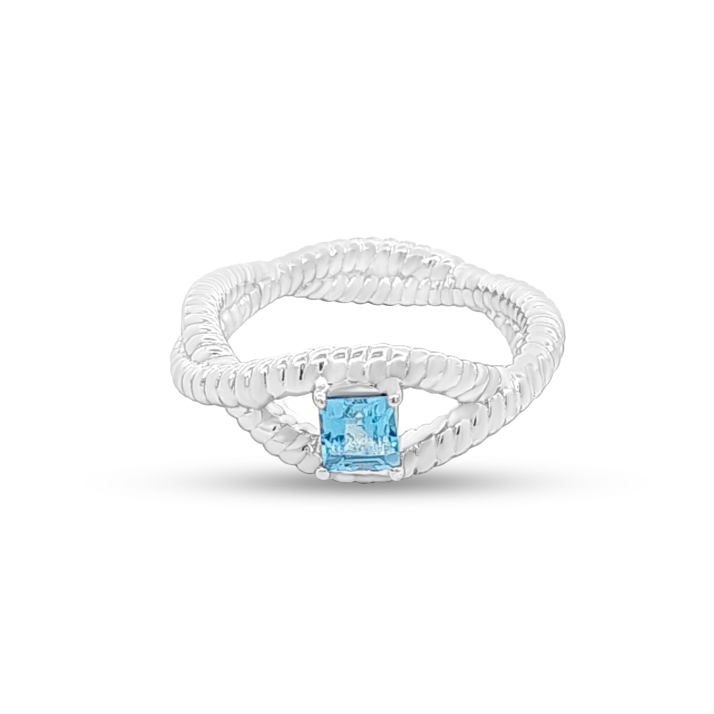 925 Silver Twisted Split Shank Ring